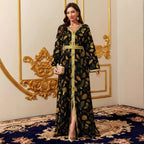 Long-Sleeve Printed Maxi Dress