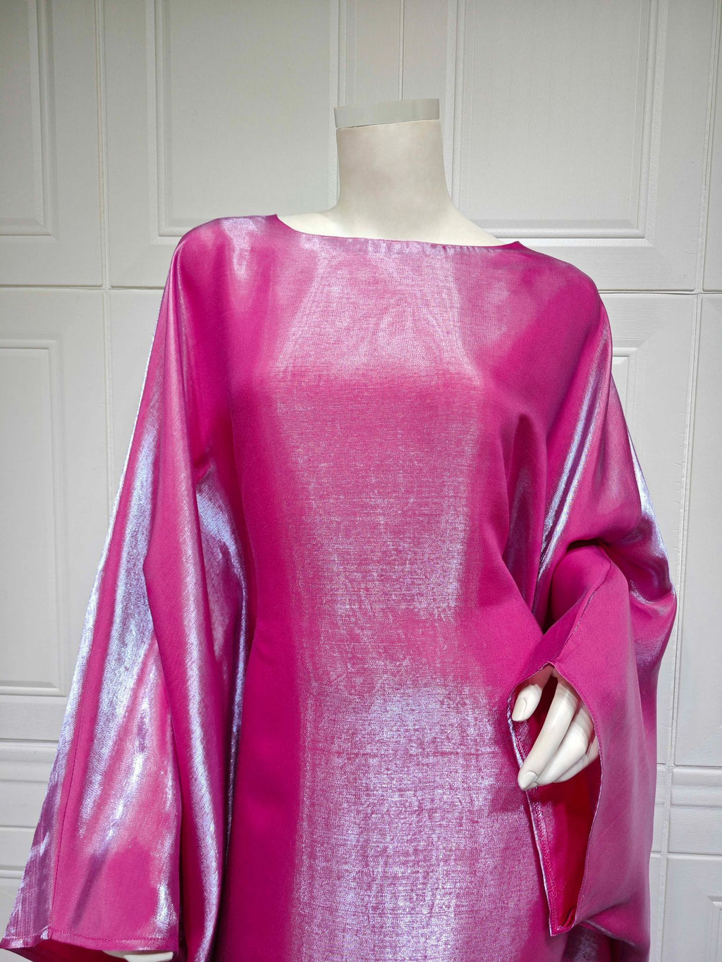 Shiny Satin Belted Maxi Dress