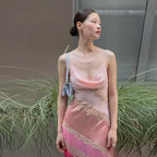 V-Neck Slim Fit Camisole Midi Dress for Women