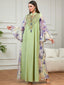 Beaded V-Neck Flared-Sleeve Maxi Dress