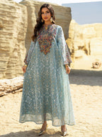 Mesh Patchwork Maxi Dress
