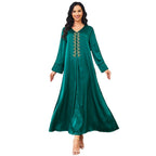 V-neck long sleeved loose dress