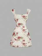 Floral Square-Neck Mini Dress