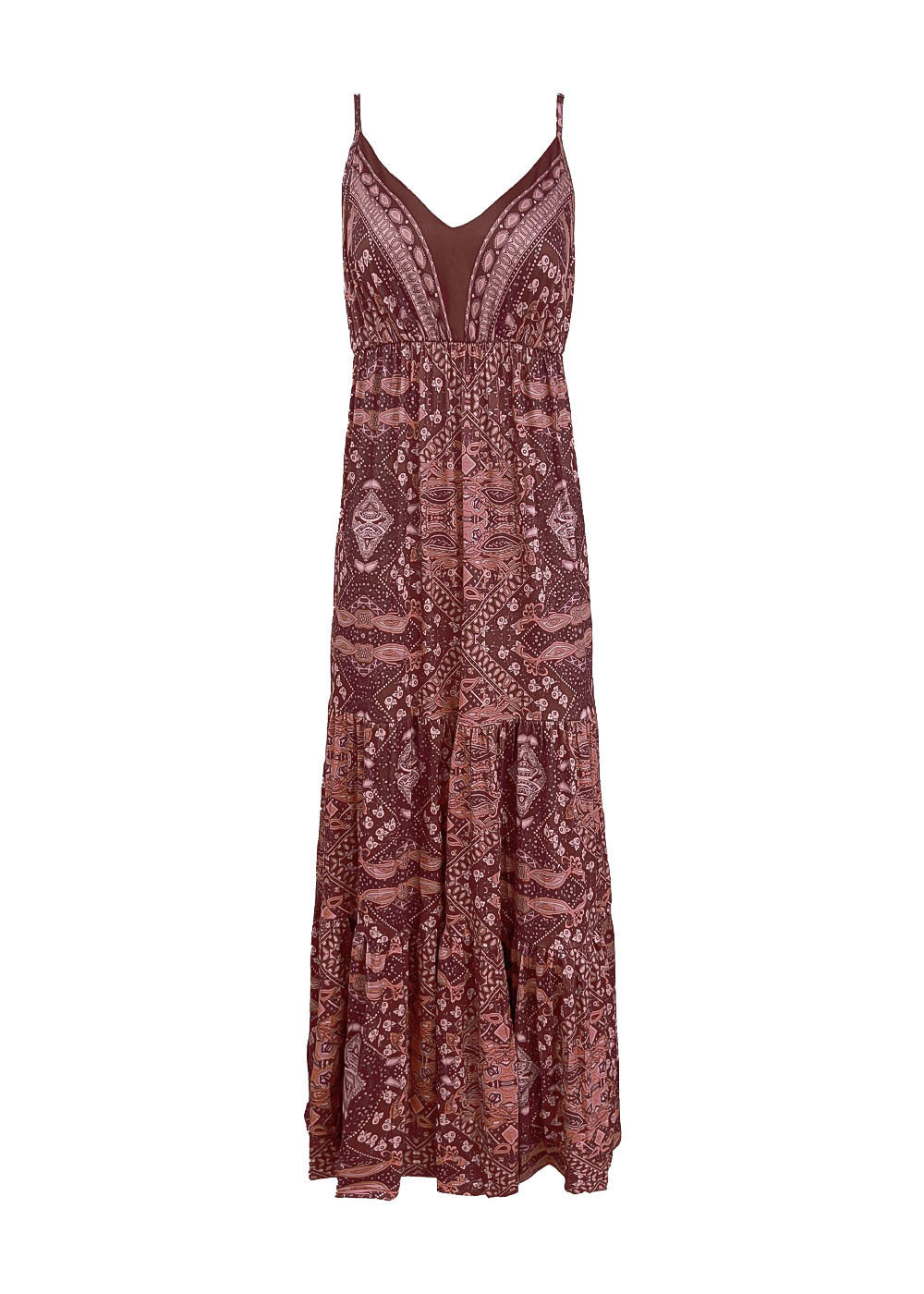 Floral Print V-Neck Maxi Dress
