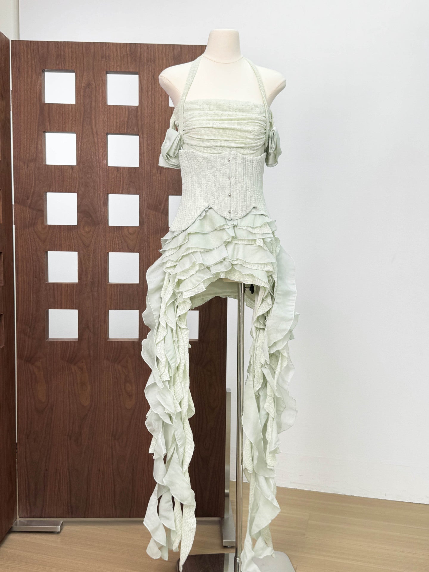 Irregular Fringe Flared Strap Maxi Dress for Women, High Waist
