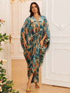 Printed Crew-Neck Maxi Dress