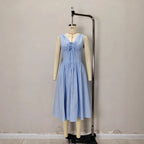 Lace-Up V-Neck Maxi Dress for Women, Sleeveless
