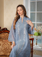 Beaded Embroidered Chiffon Maxi Dress