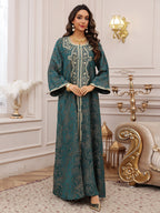 Lace-Up Kaftan Maxi Dress