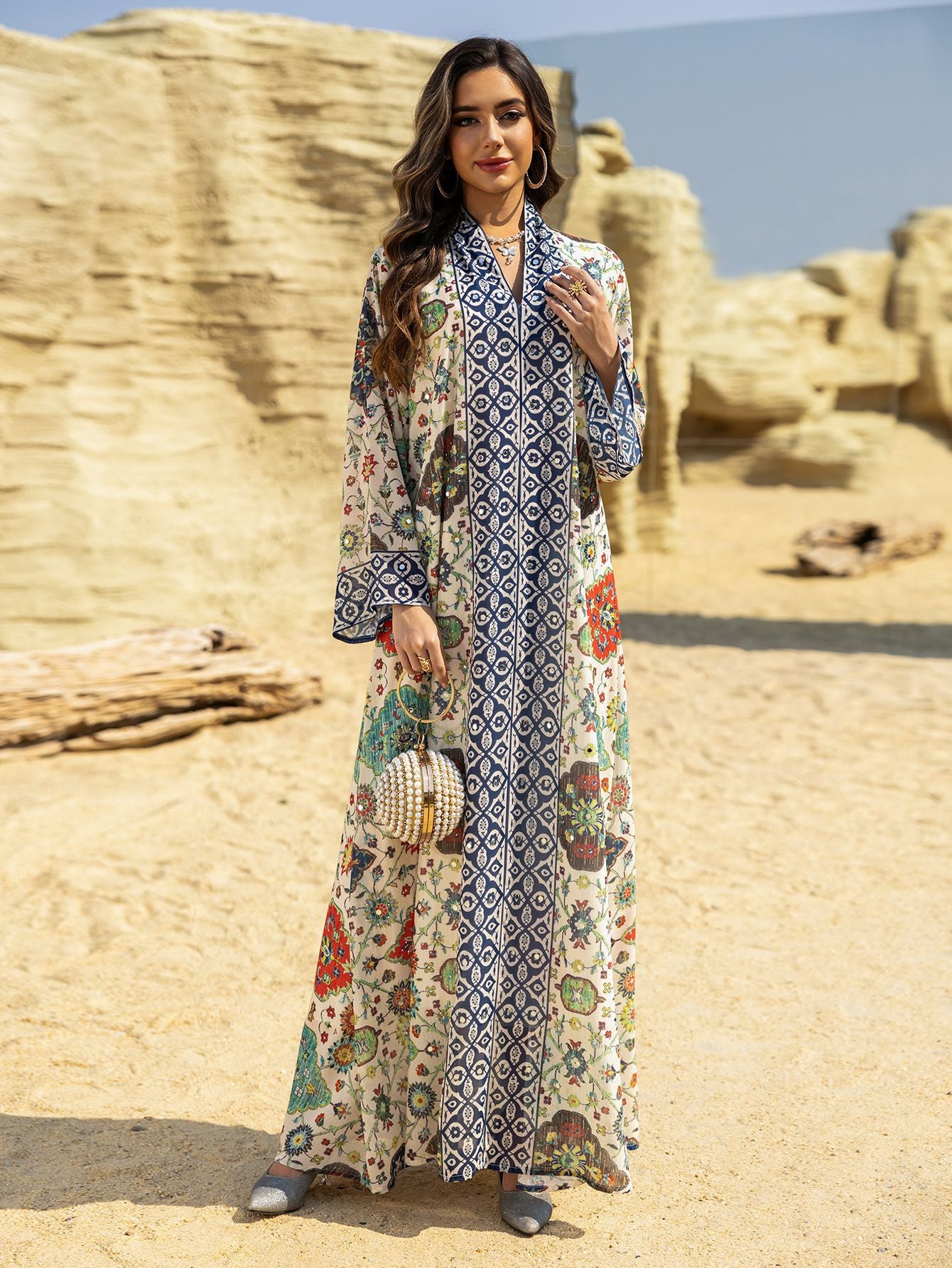 Tie-Dye Chiffon Maxi Dress