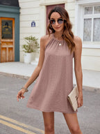 Eyelet sleeveless mini dress, feminine summer dress by Vilmere