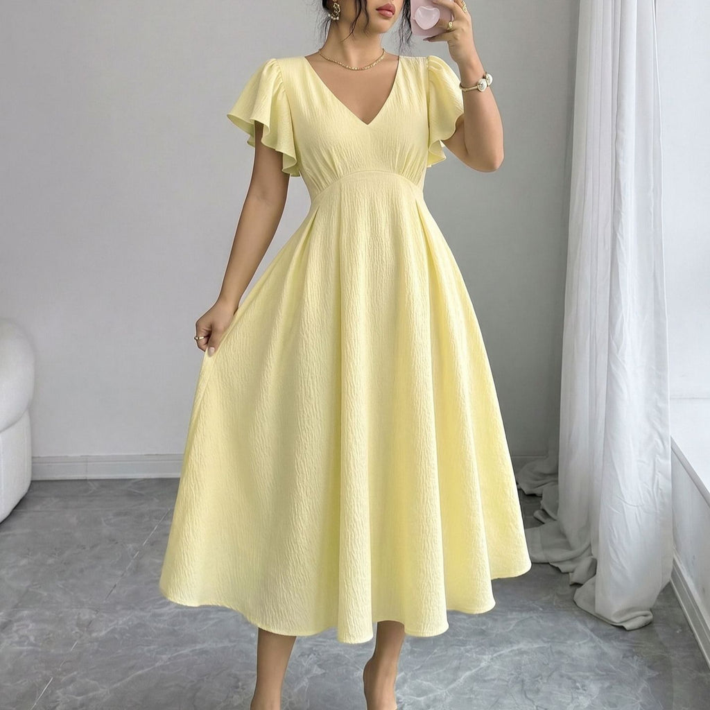 Lime Green V-Neck Maxi Dress