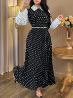 Plus-Size Polka Dot Maxi Dress