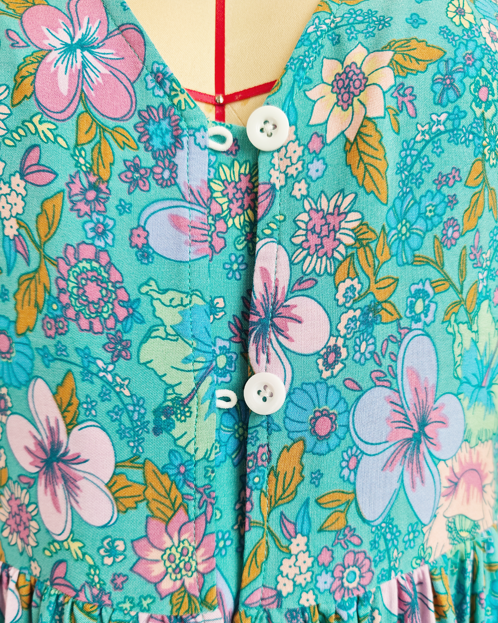 Printed V-Neck Midi Dress