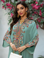 Embroidered Pullover Maxi Dress