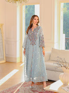 Embroidered Ethnic Robe Maxi Dress