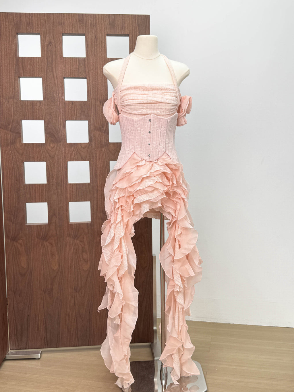 Irregular Fringe Flared Strap Maxi Dress for Women, High Waist