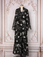 Embroidered V-Neck Maxi Dress