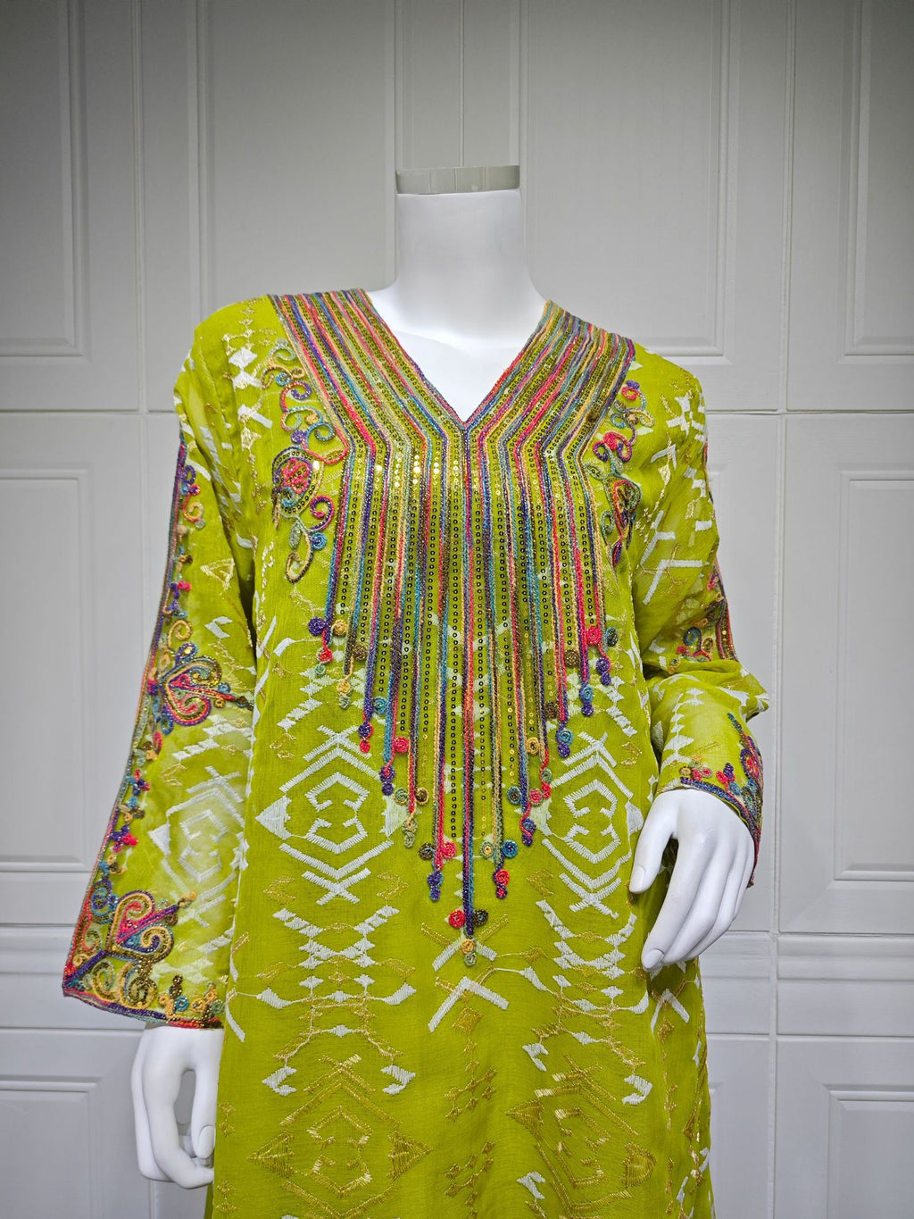 Embroidered Applique Maxi Dress