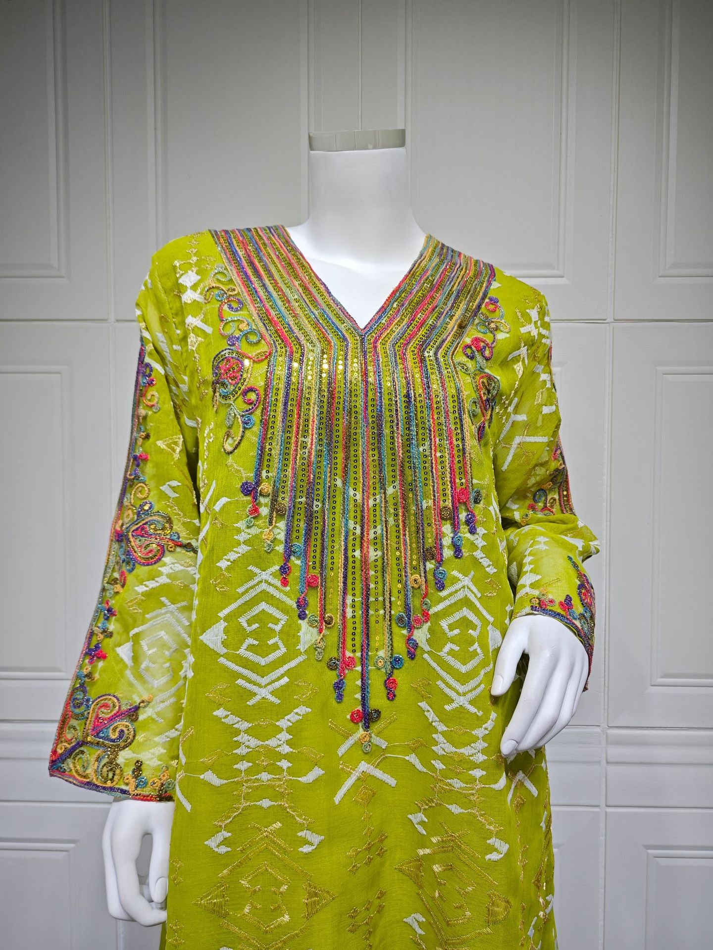 Embroidered Applique Maxi Dress