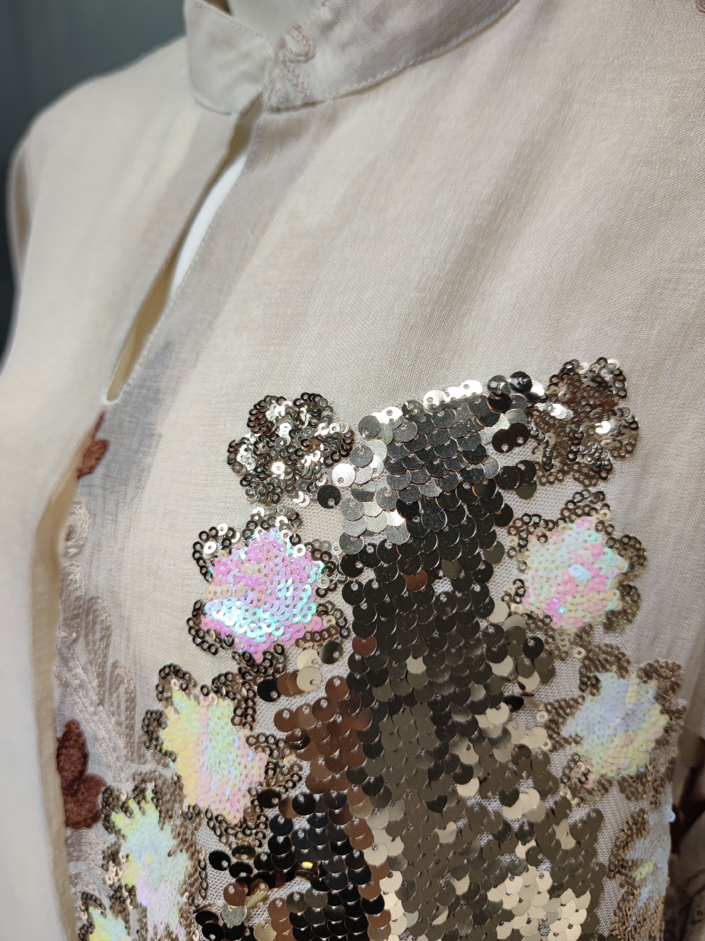Beaded Sequin Evening Gown