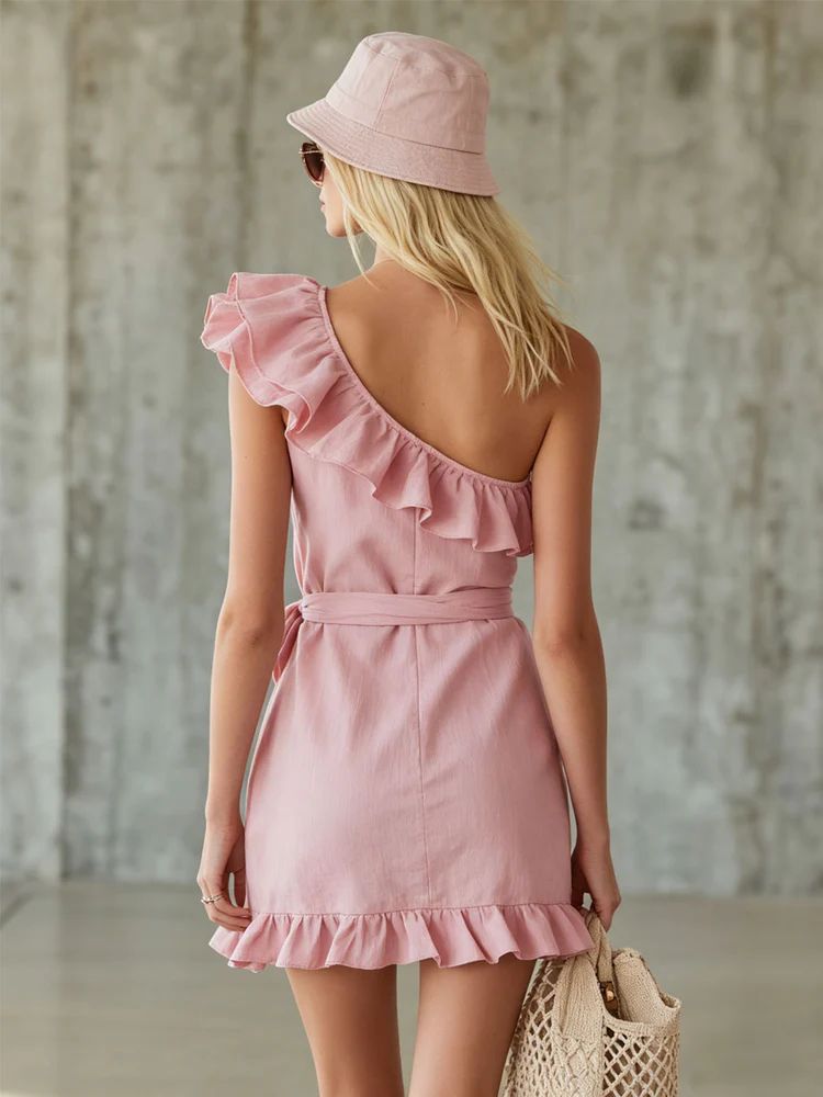 Off-Shoulder Ruffle Mini Dress