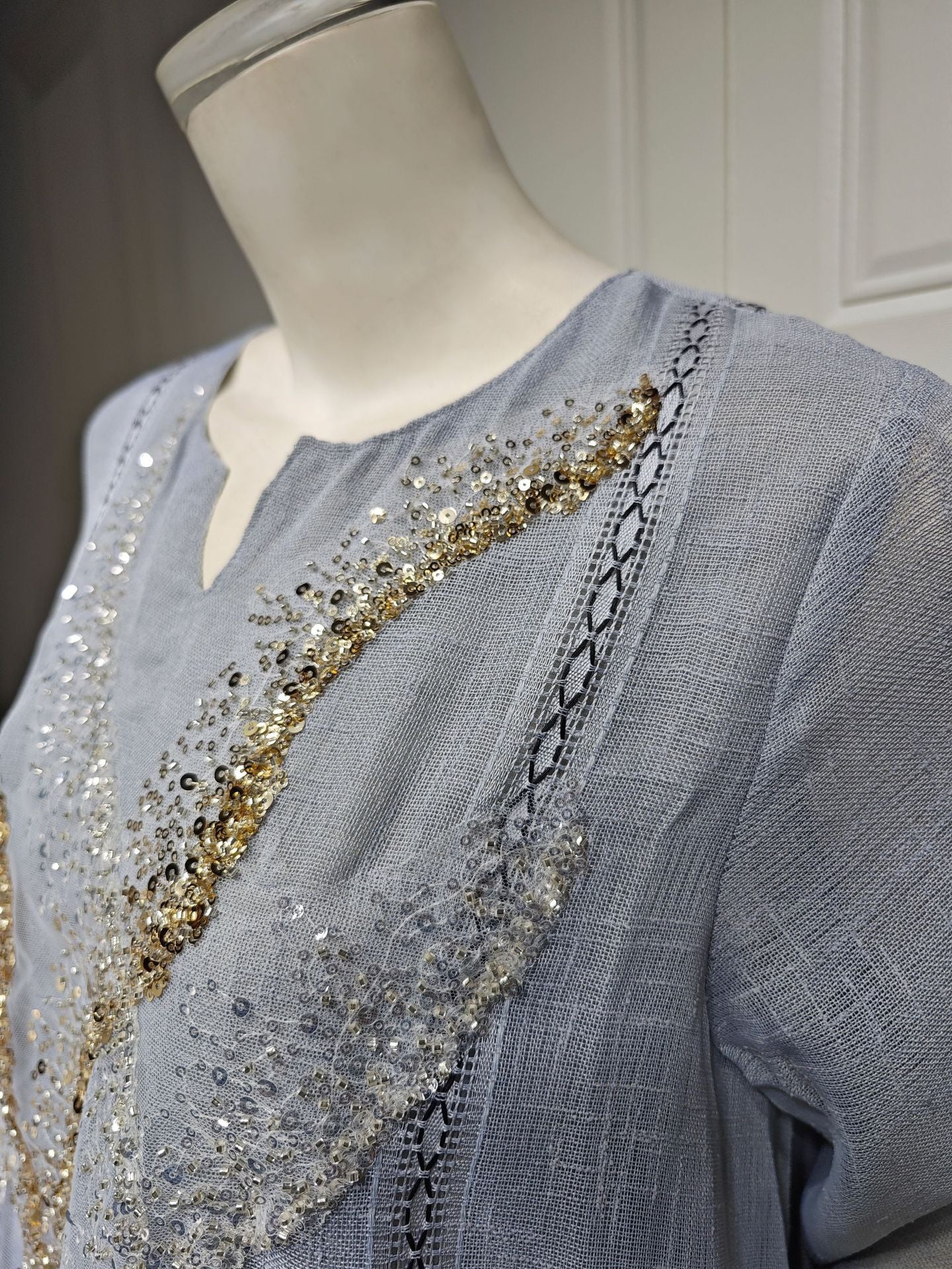 Sequin Mesh Maxi Dress