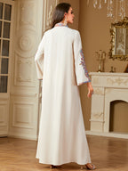 Pearl Embroidered Robe Maxi Dress
