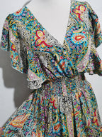Printed V-Neck Maxi Dress