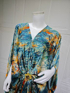 Printed Crew-Neck Maxi Dress
