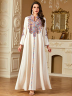 Pearl Embroidered Robe Maxi Dress