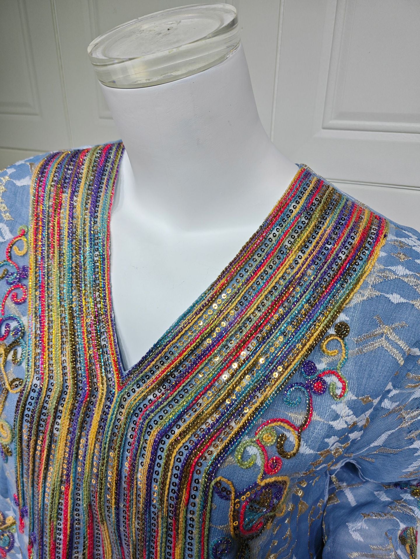 Embroidered Applique Maxi Dress