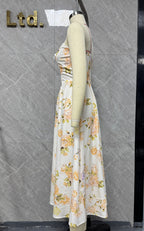 Yellow A-Line Midi Dress
