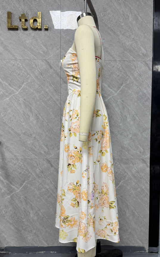 Yellow A-Line Midi Dress