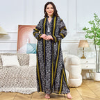 Embroidered Tassel Long-Sleeve Maxi Dress