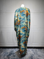 Printed Crew-Neck Maxi Dress