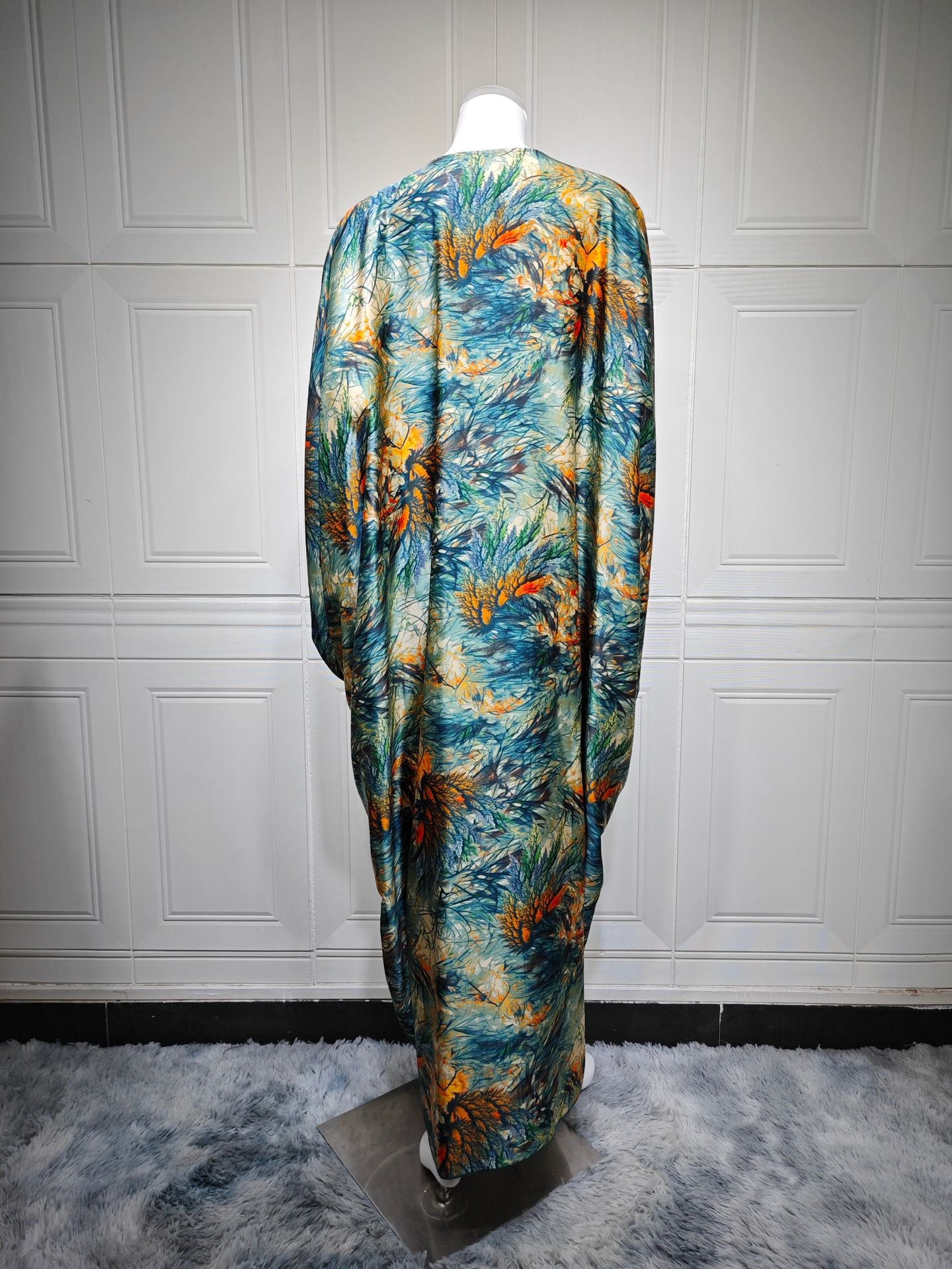 Printed Crew-Neck Maxi Dress
