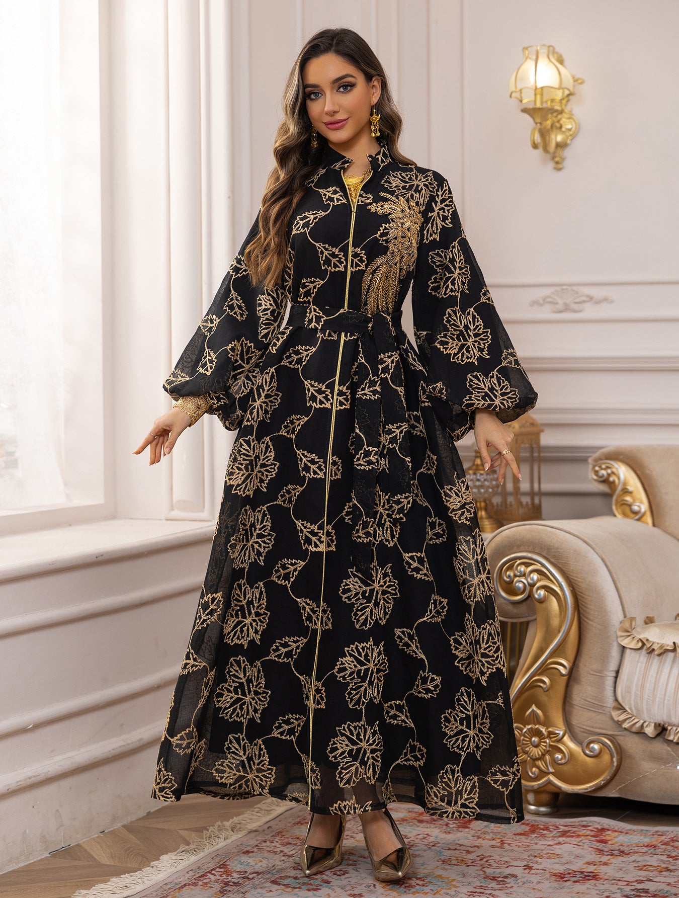 Embroidered Jalabiya Evening Gown