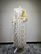 Embroidered Beaded Jalabiya Evening Gown