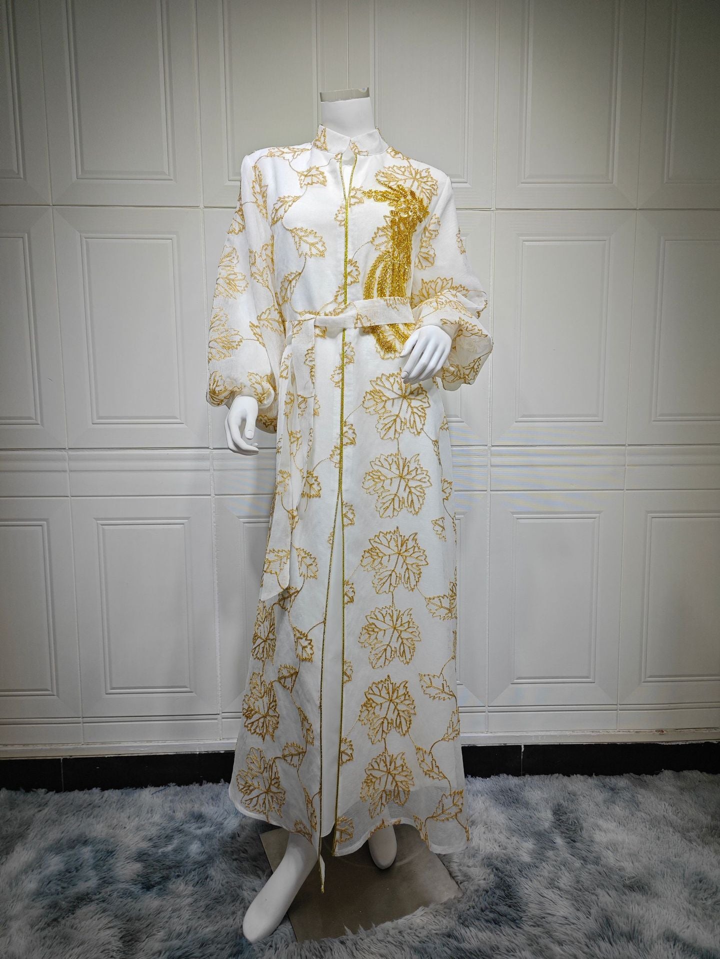 Embroidered Beaded Jalabiya Evening Gown