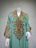 Embroidered Pullover Maxi Dress