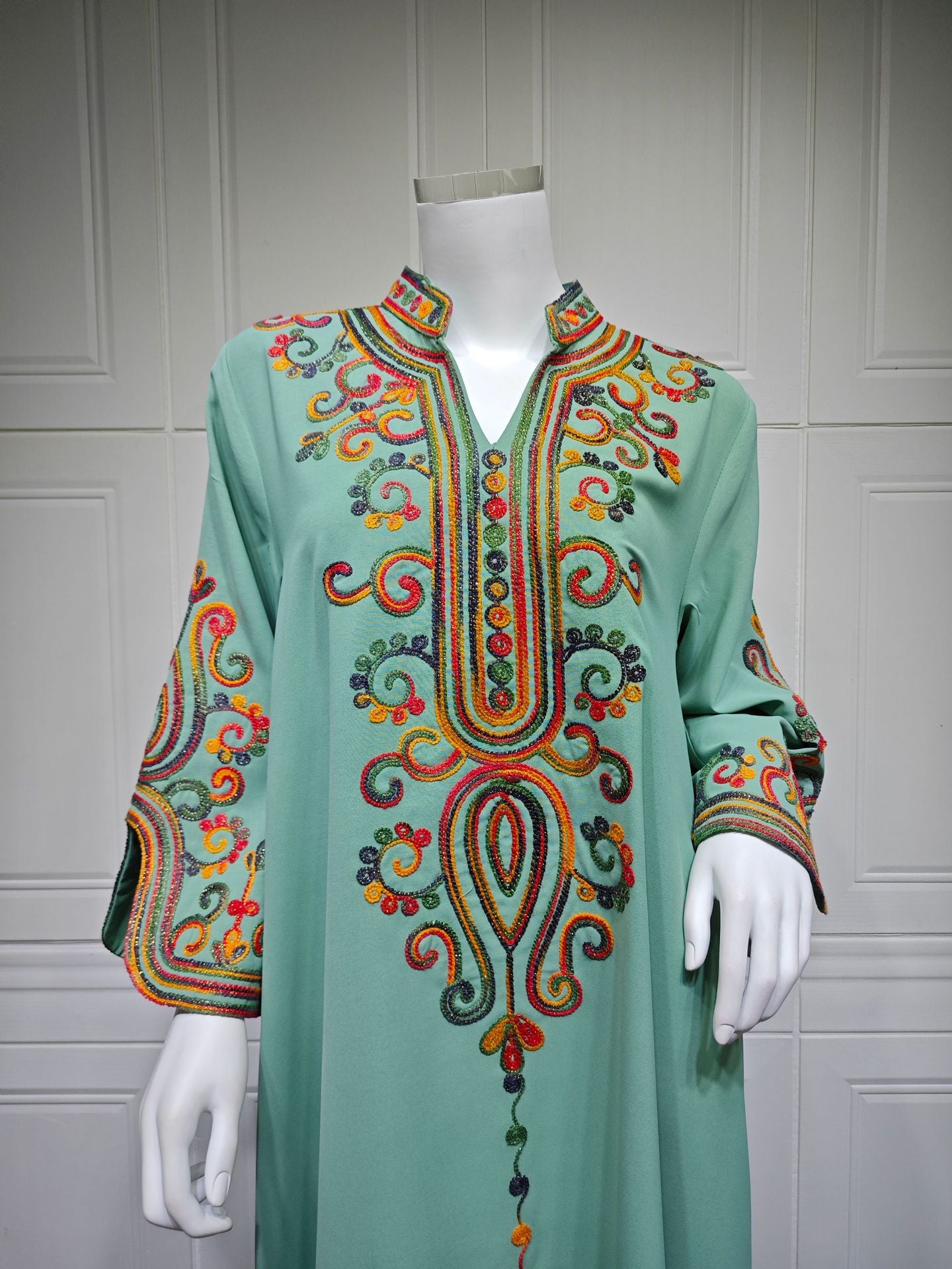 Embroidered Pullover Maxi Dress