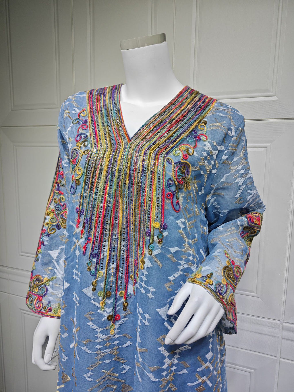 Embroidered Applique Maxi Dress