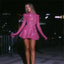 Rose Sequin High-Neck Mini Dress for Women