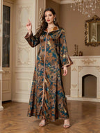 Printed Beaded Maxi Dress