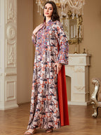 Orange Embroidered Robe Maxi Dress