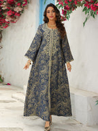 Lace-Up Kaftan Maxi Dress