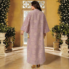 Embroidered Floral Maxi Dress, Long Sleeve