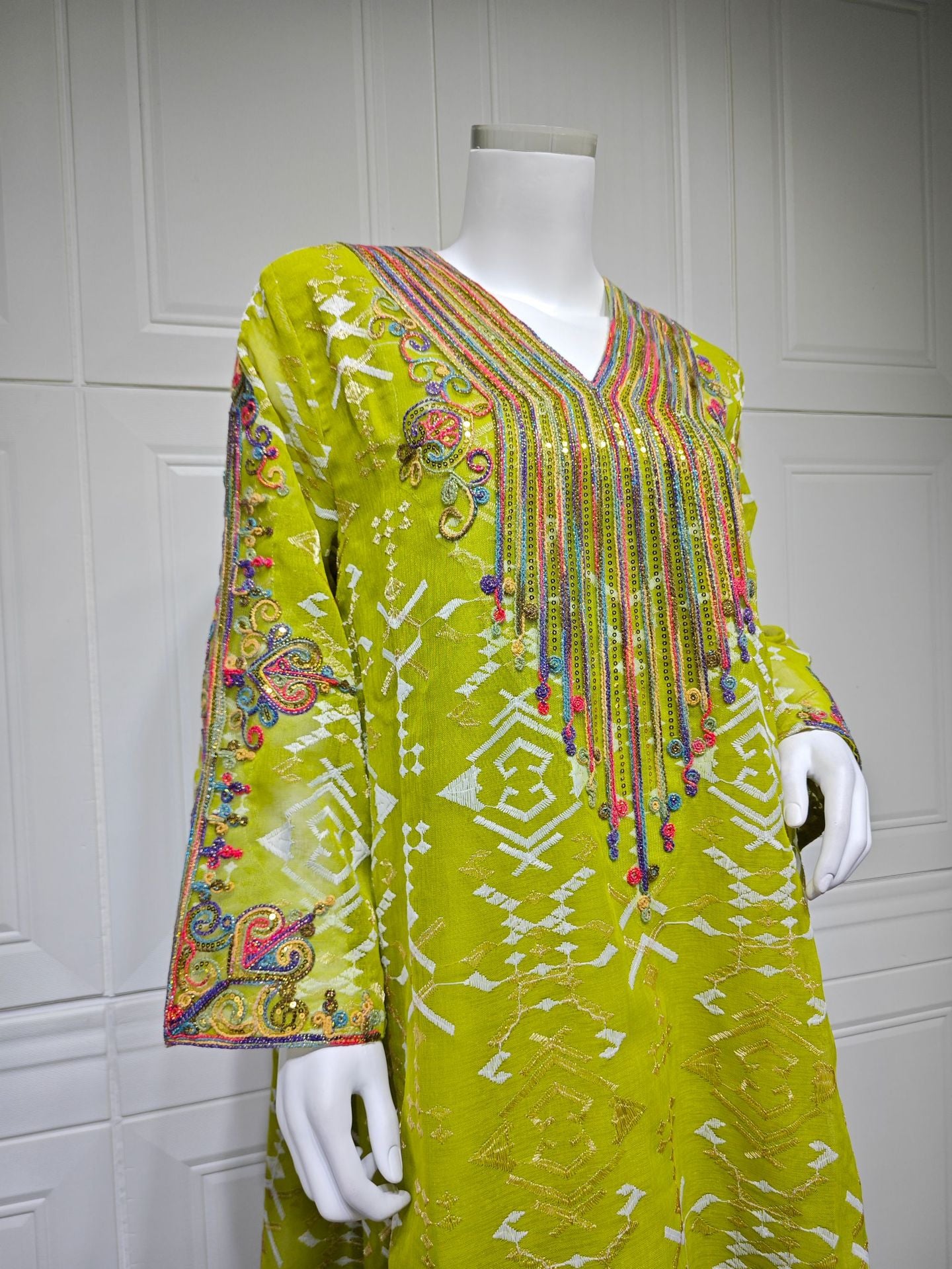 Embroidered Applique Maxi Dress