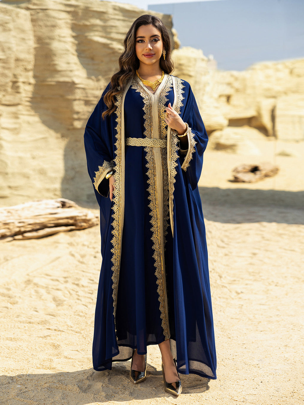 Two-Piece Chiffon Maxi Dress Set